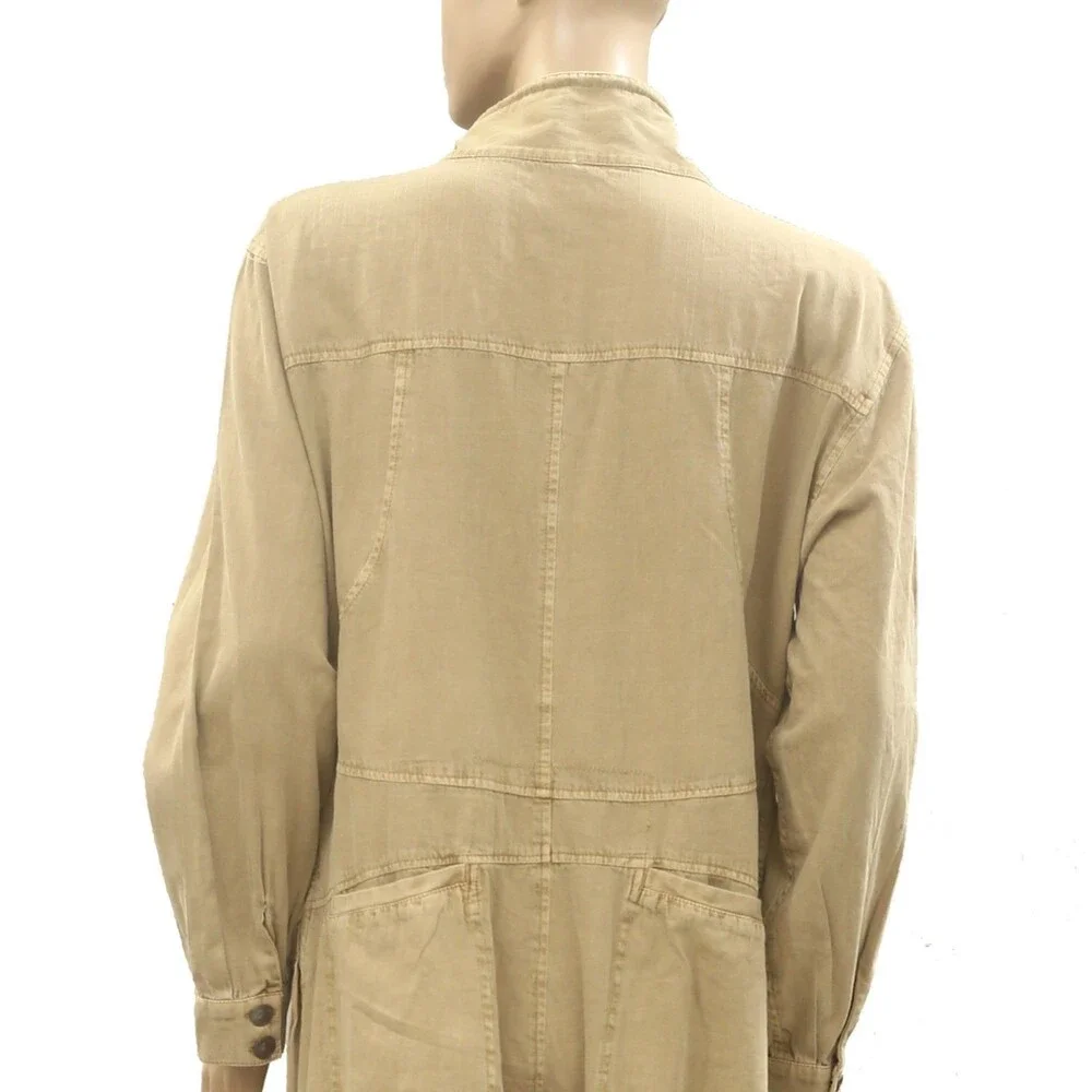 Free People We The Free High-Line One-Piece Jumpsuit Twill Dress Cotton M 286874 - Picture 9 of 10